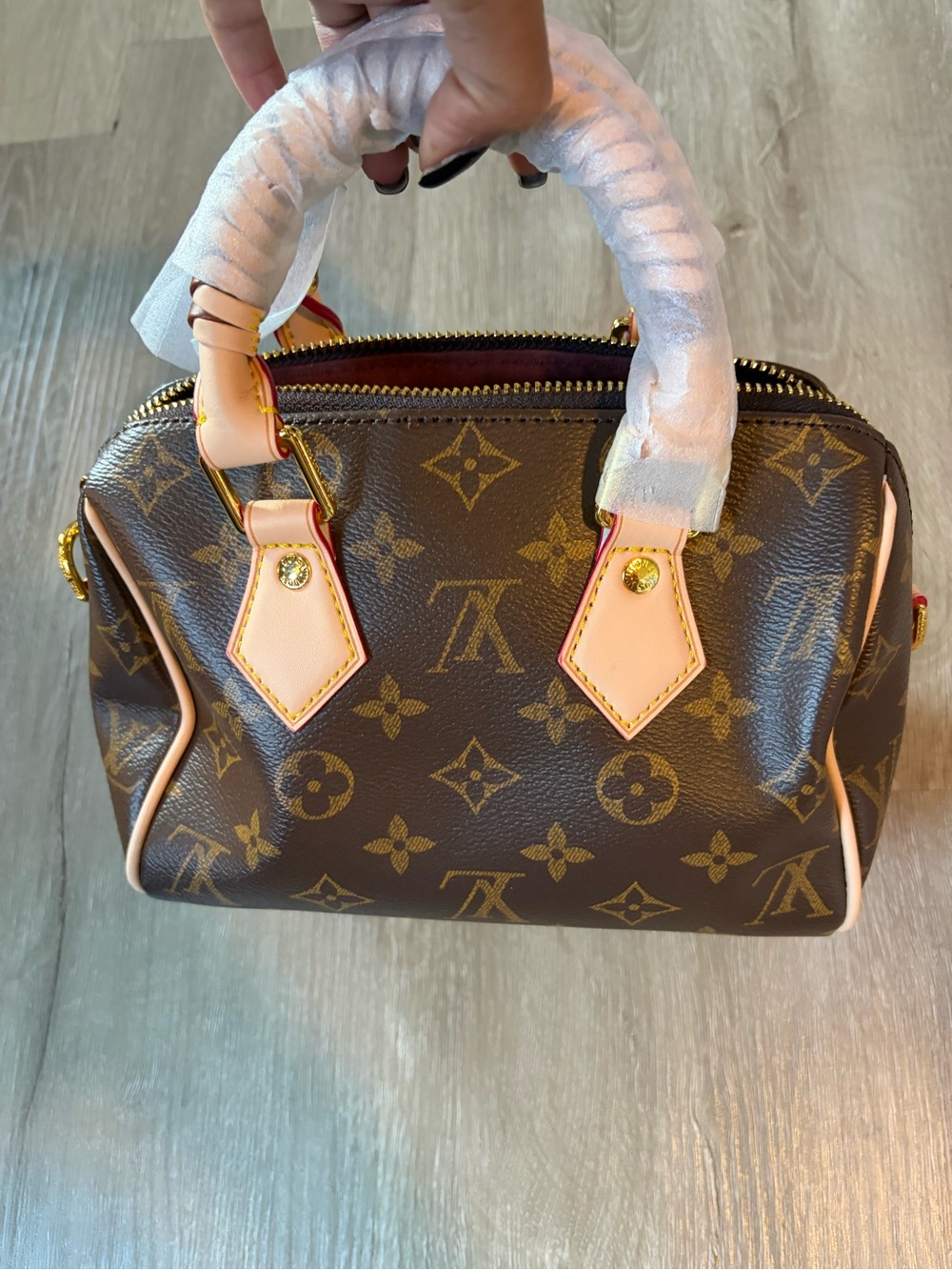 Louis V Monogram Mini Speedy with Vachetta Handles